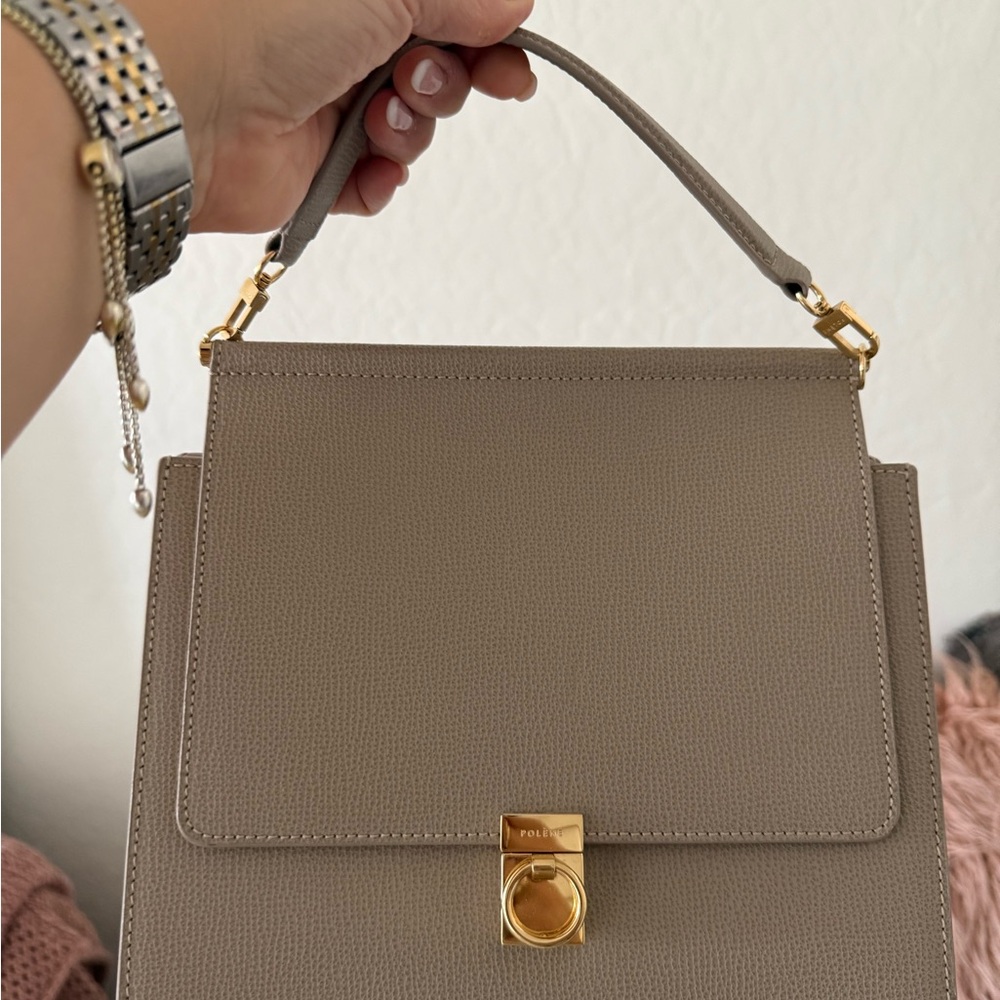 Polene número 7, number 7, Taupe Leather Bag - Picture 3 of 13